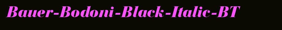 Bauer-Bodoni-Black-Italic-BT_英文字体字体效果展示