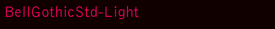 BellGothicStd-Light_英文字体字体效果展示