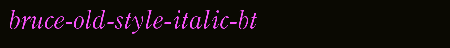 Bruce-Old-Style-Italic-BT_英文字体