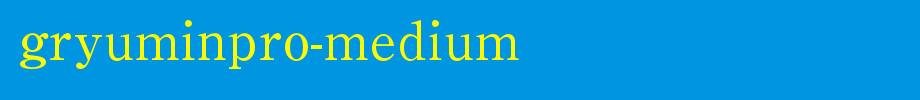 GRyuminPro-Medium_日文字体